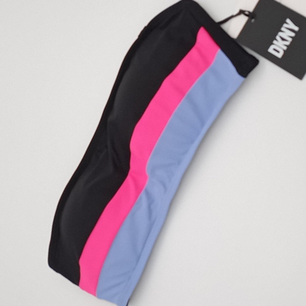 DKNY Colorblocked Bandeau Bikini Swim‎ Top Black M